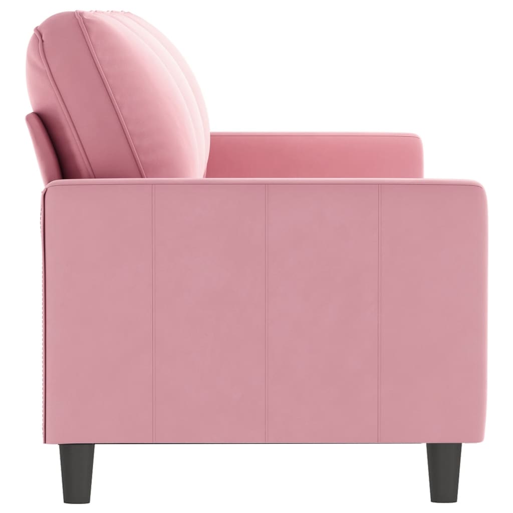 Driezitsbank 180 cm fluweel roze