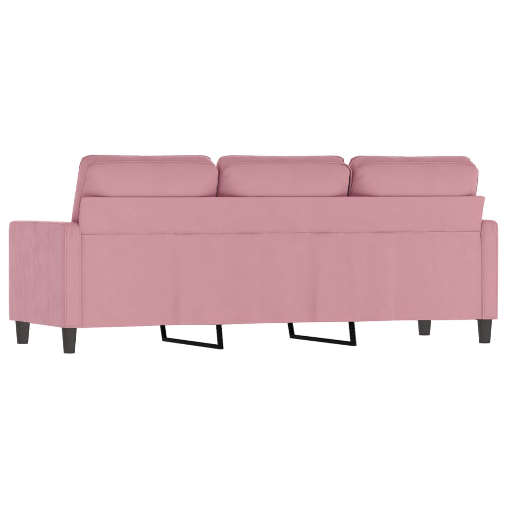 Driezitsbank 180 cm fluweel roze