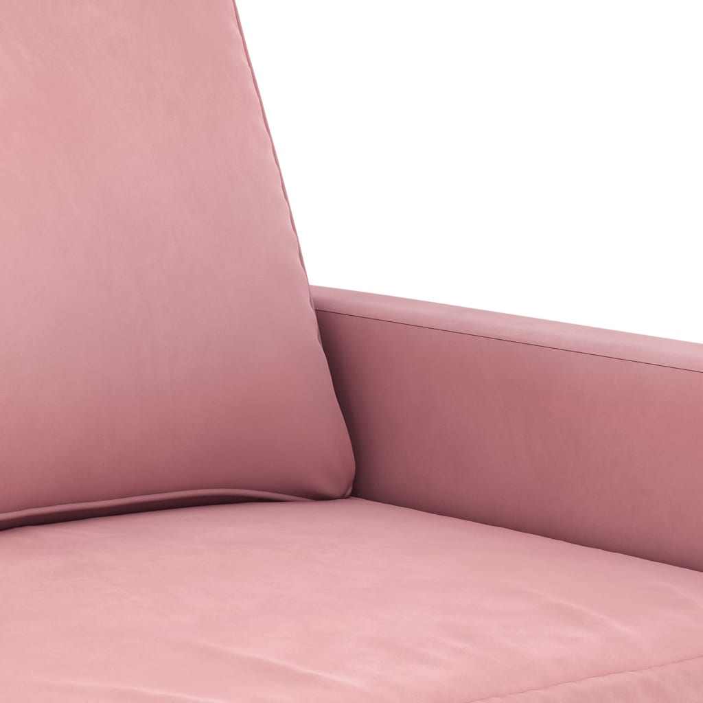 Driezitsbank 180 cm fluweel roze