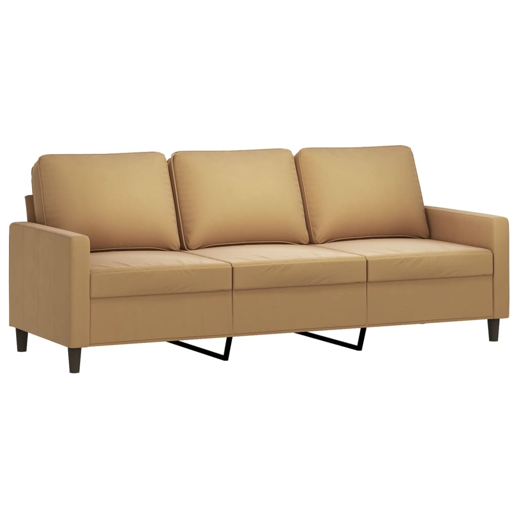 Driezitsbank 180 cm fluweel bruin