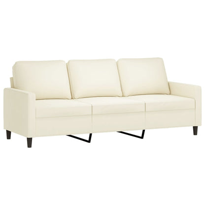 Driezitsbank 180 cm fluweel crèmekleurig