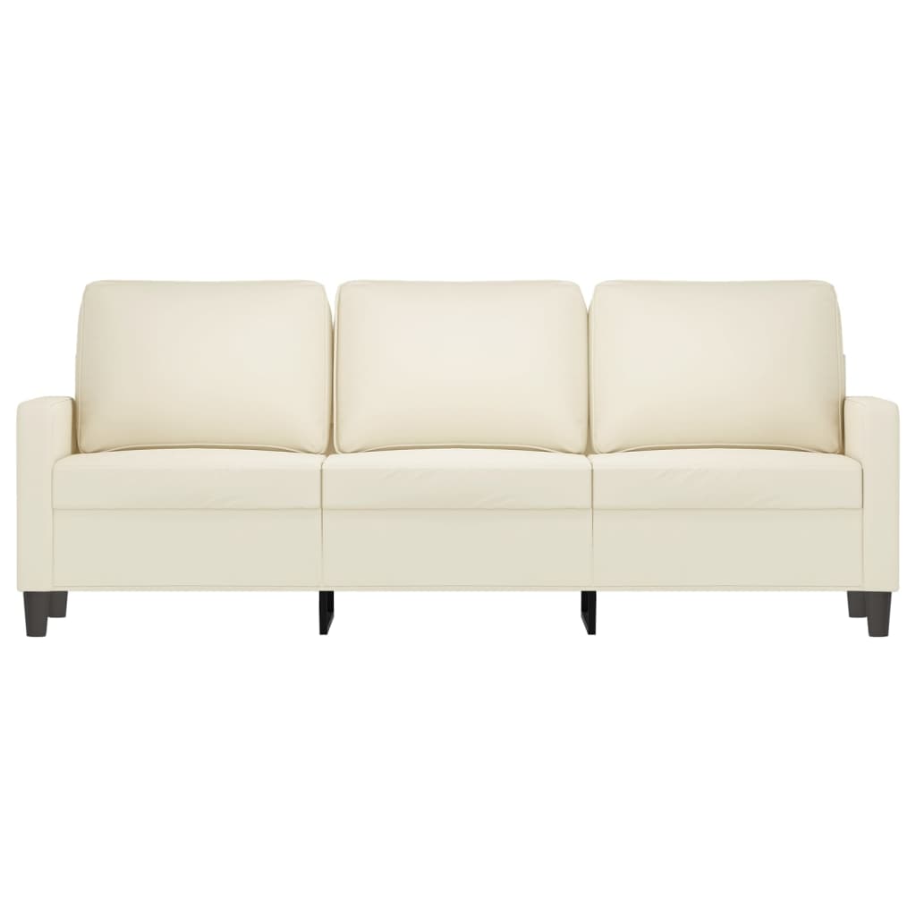 Driezitsbank 180 cm fluweel crèmekleurig