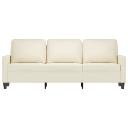 Driezitsbank 180 cm fluweel crèmekleurig