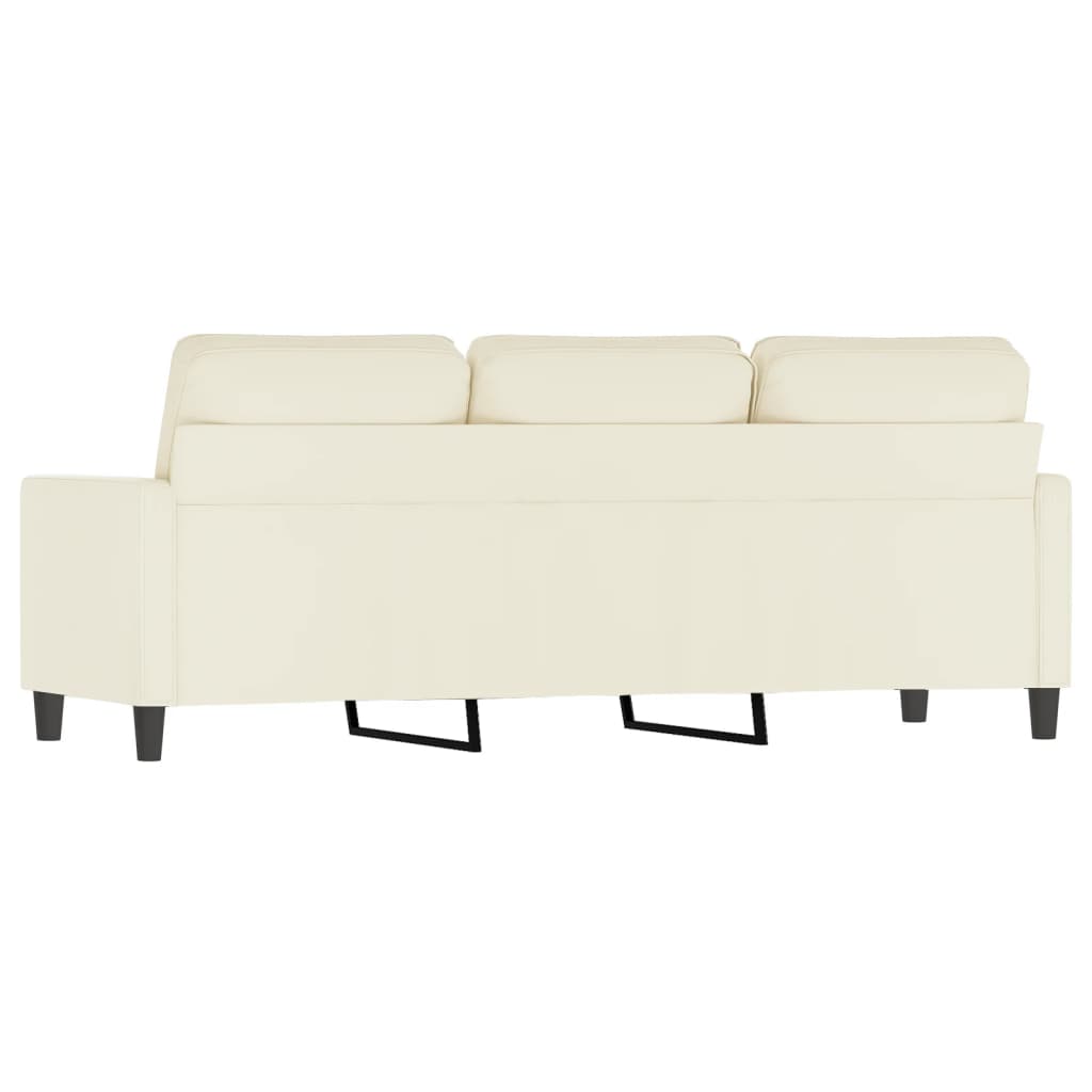 Driezitsbank 180 cm fluweel crèmekleurig