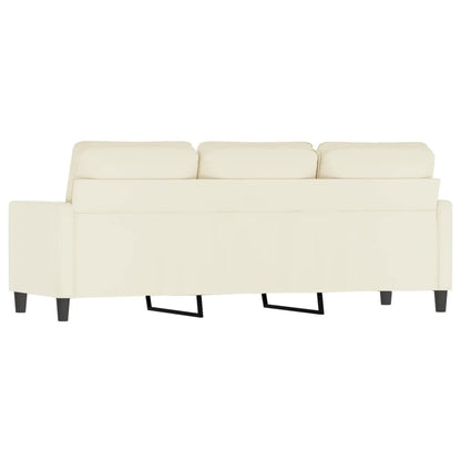 Driezitsbank 180 cm fluweel crèmekleurig