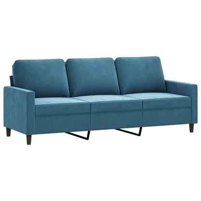 Driezitsbank 180 cm fluweel blauw