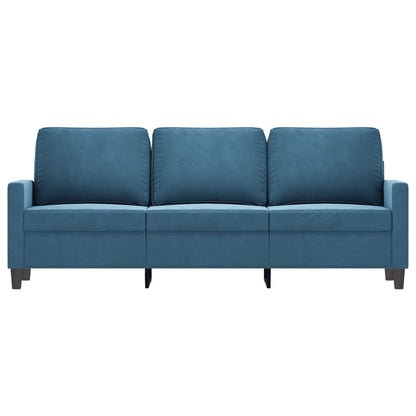 Driezitsbank 180 cm fluweel blauw