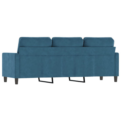 Driezitsbank 180 cm fluweel blauw