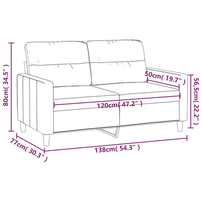 Tweezitsbank 120 cm stof zwart