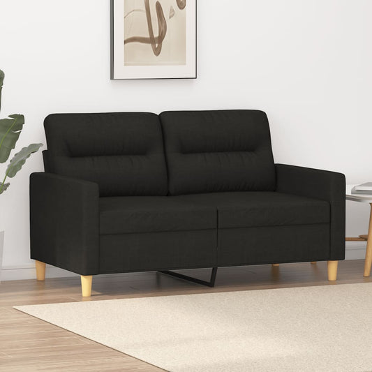 Tweezitsbank 120 cm stof zwart