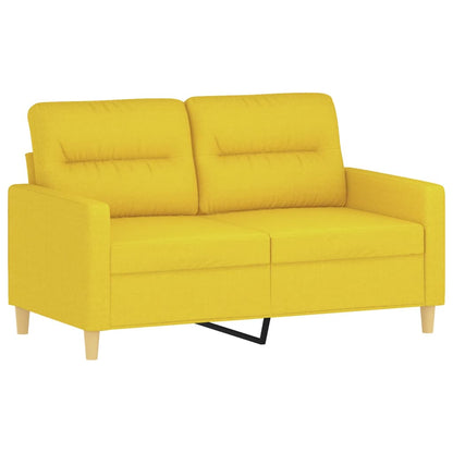 Tweezitsbank 120 cm stof lichtgeel