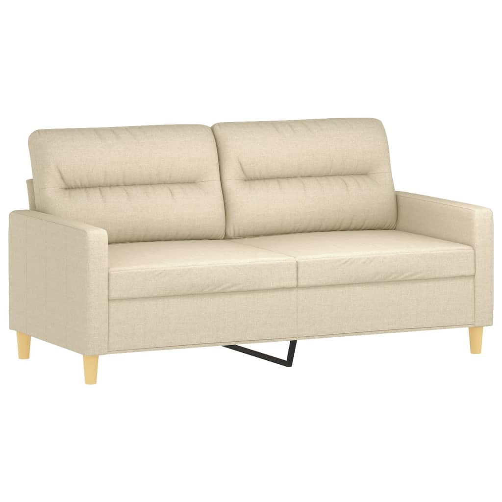 Tweezitsbank 140 cm stof crèmekleurig