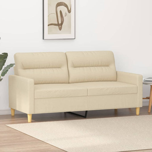 Tweezitsbank 140 cm stof crèmekleurig