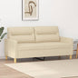 Tweezitsbank 140 cm stof crèmekleurig