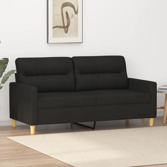 Tweezitsbank 140 cm stof zwart