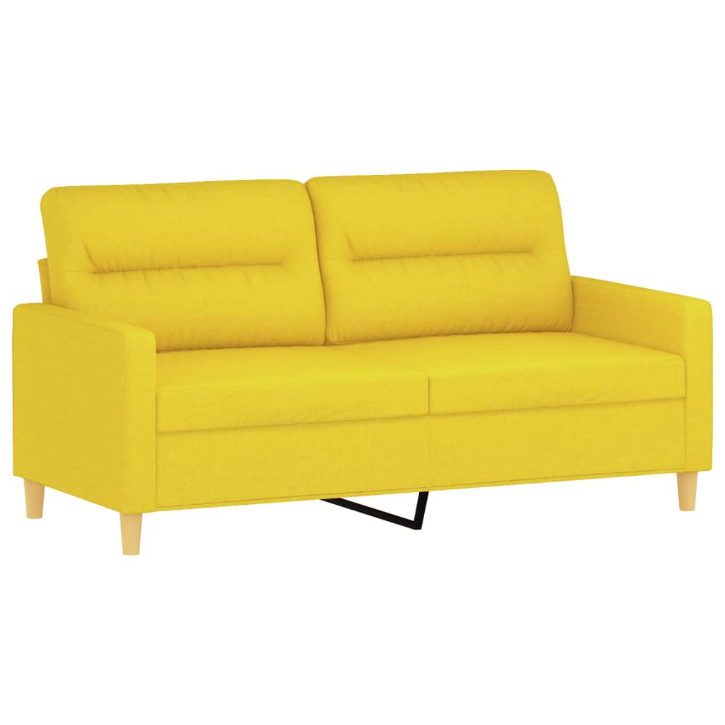 Tweezitsbank 140 cm stof lichtgeel