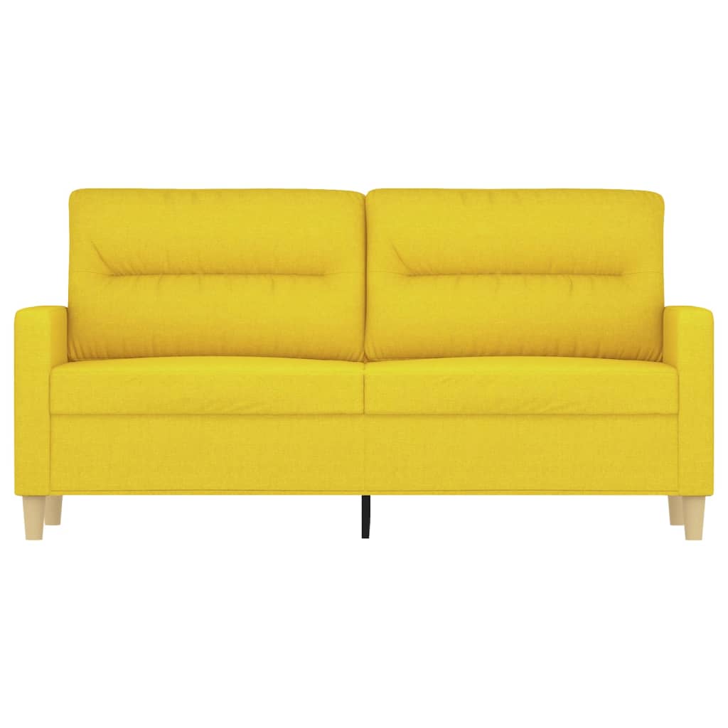 Tweezitsbank 140 cm stof lichtgeel