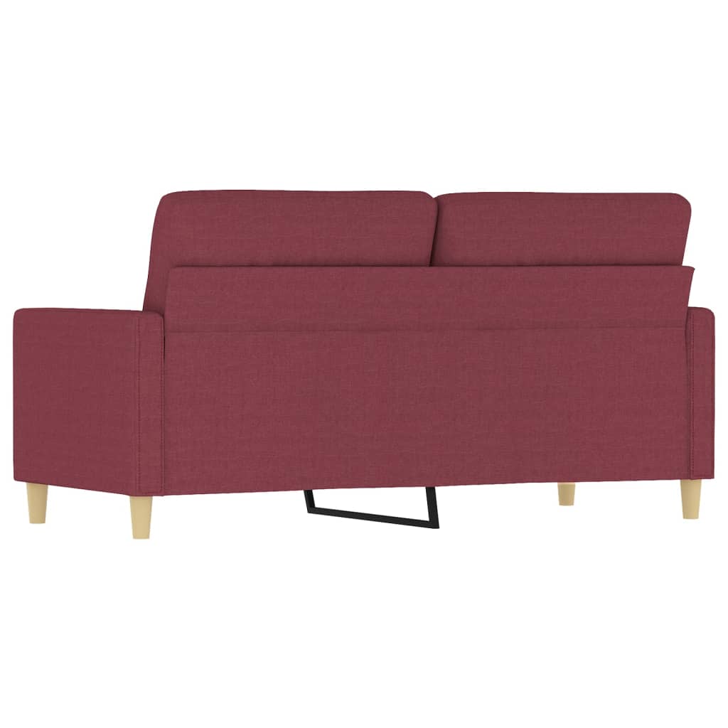 Tweezitsbank 140 cm stof wijnrood