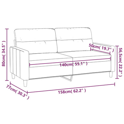 Tweezitsbank 140 cm stof wijnrood
