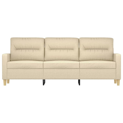 Driezitsbank 180 cm stof crèmekleurig