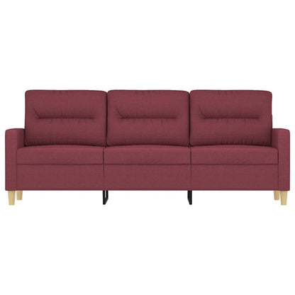 Driezitsbank 180 cm stof wijnrood
