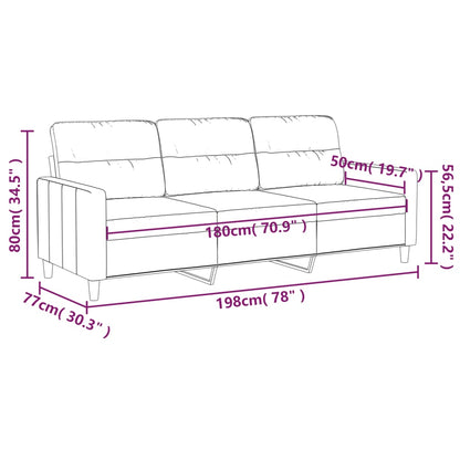 Driezitsbank 180 cm stof taupe