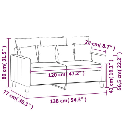Tweezitsbank 120 cm stof lichtgrijs