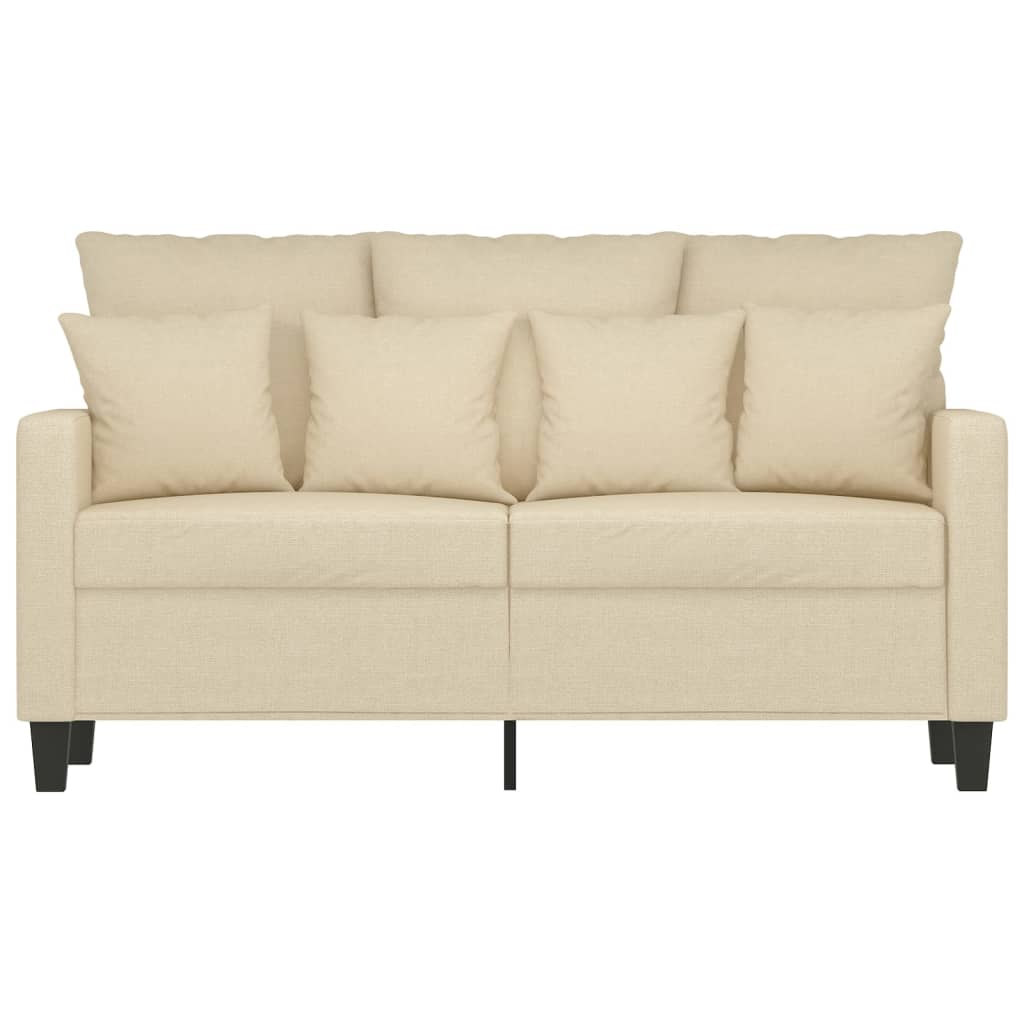 Tweezitsbank 120 cm stof crèmekleurig