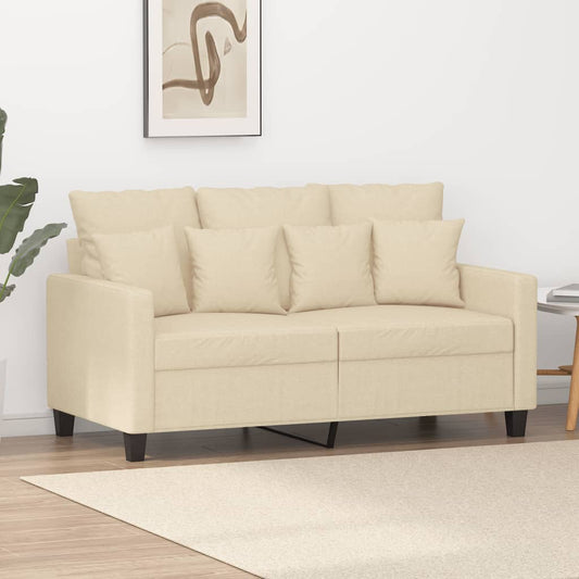Tweezitsbank 120 cm stof crèmekleurig
