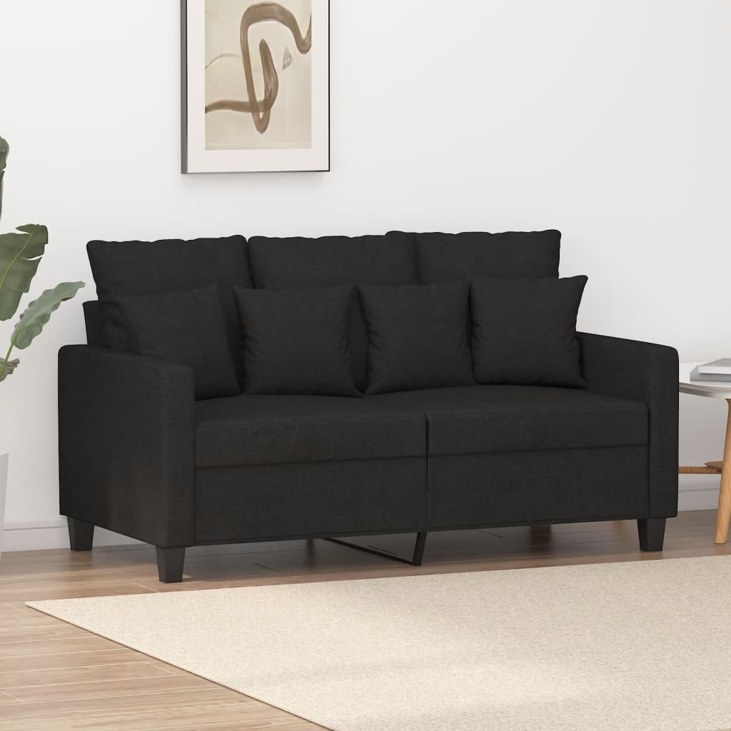 Tweezitsbank 120 cm stof zwart