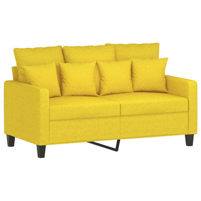 Tweezitsbank 120 cm stof lichtgeel