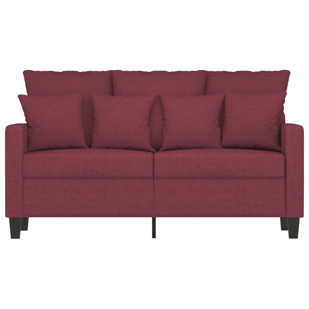 Tweezitsbank 120 cm stof wijnrood