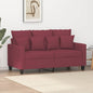 Tweezitsbank 120 cm stof wijnrood