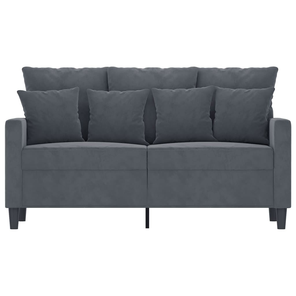 Tweezitsbank 120 cm fluweel donkergrijs