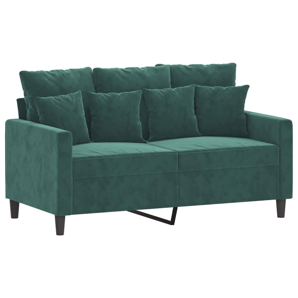 Tweezitsbank 120 cm fluweel donkergroen