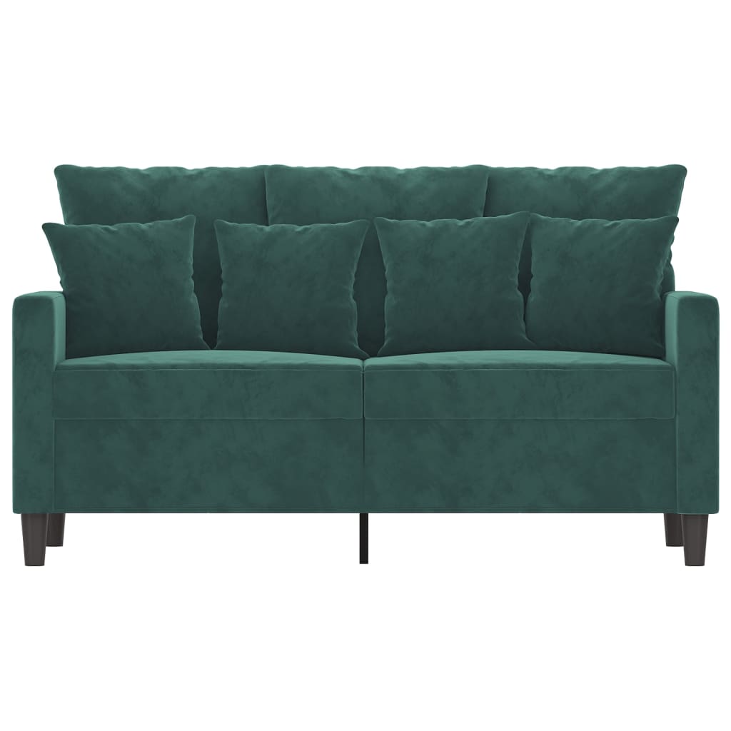 Tweezitsbank 120 cm fluweel donkergroen