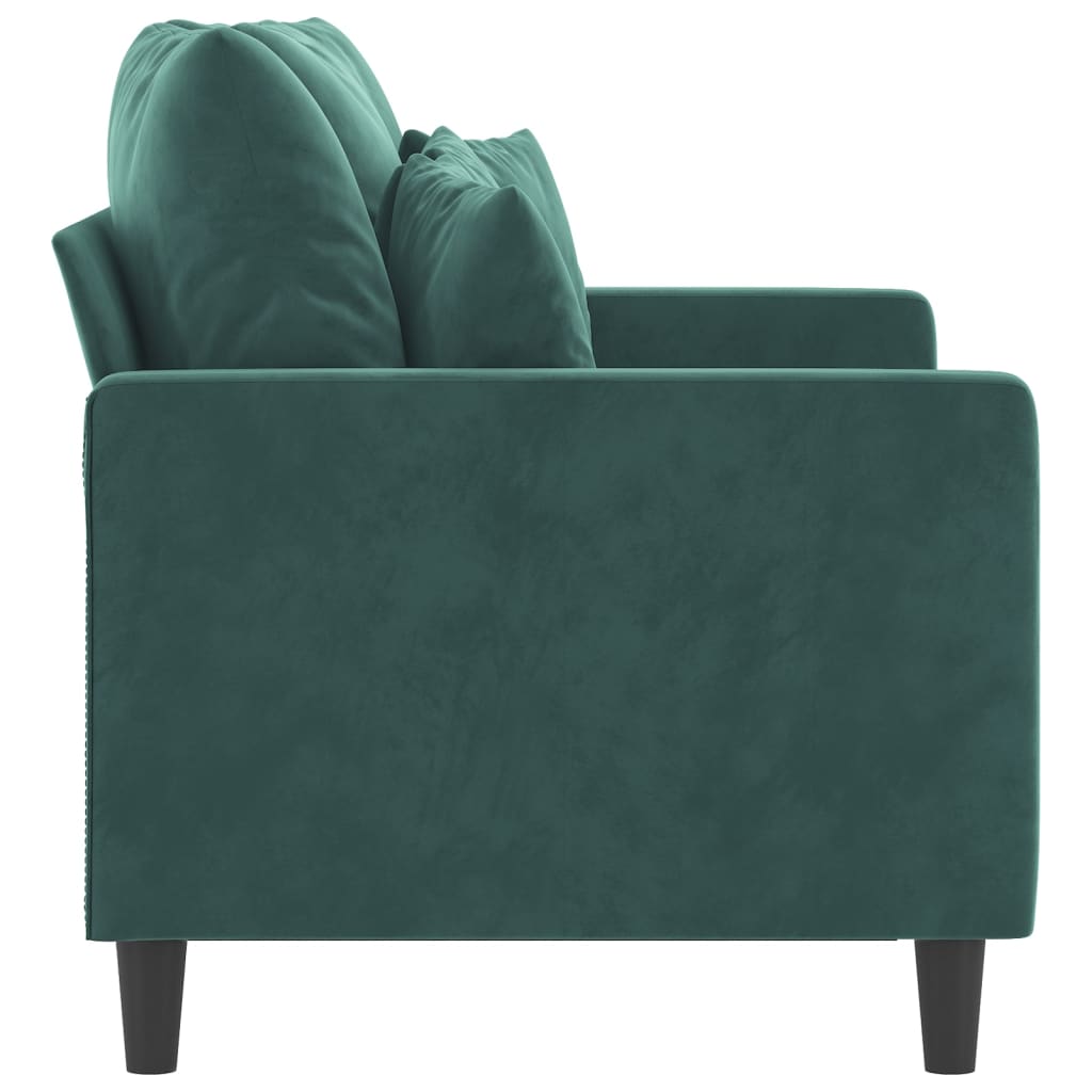 Tweezitsbank 120 cm fluweel donkergroen