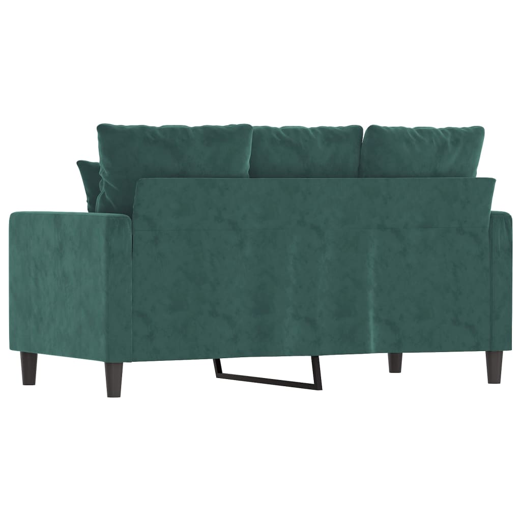 Tweezitsbank 120 cm fluweel donkergroen