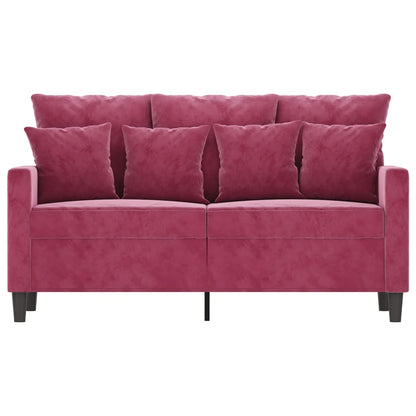 Tweezitsbank 120 cm fluweel wijnrood