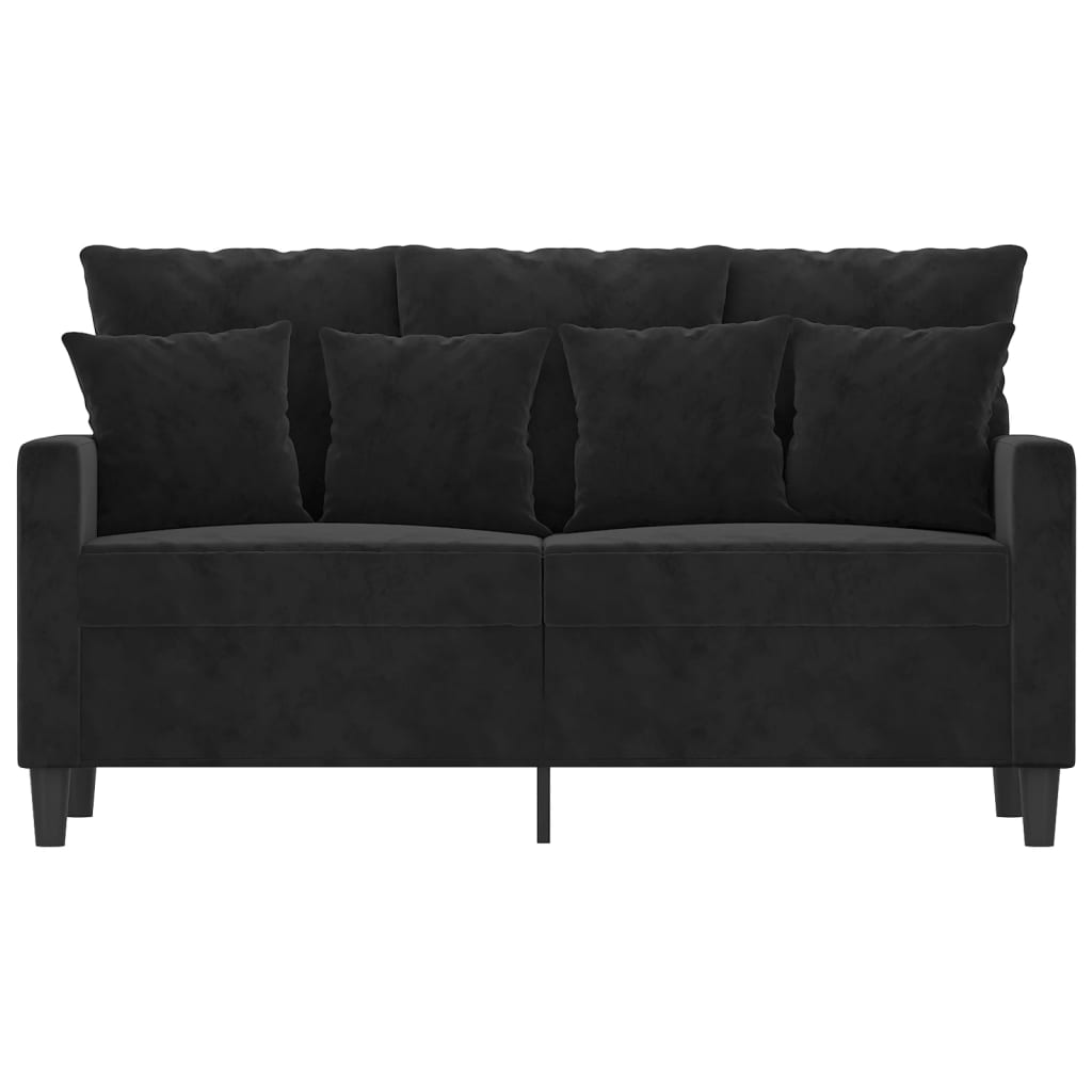 Tweezitsbank 120 cm fluweel zwart