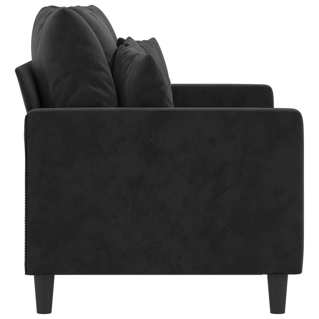 Tweezitsbank 120 cm fluweel zwart
