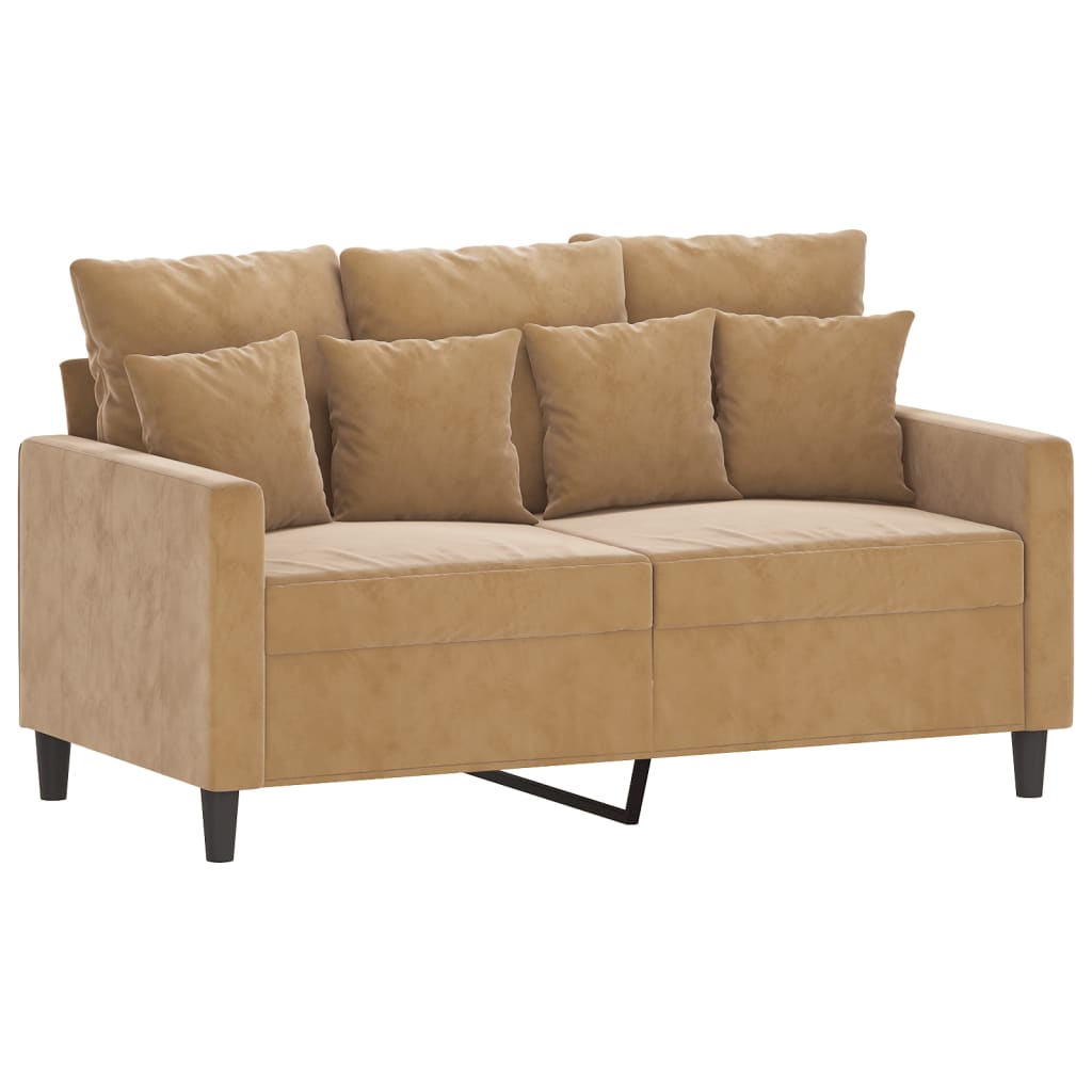 Tweezitsbank 120 cm fluweel bruin
