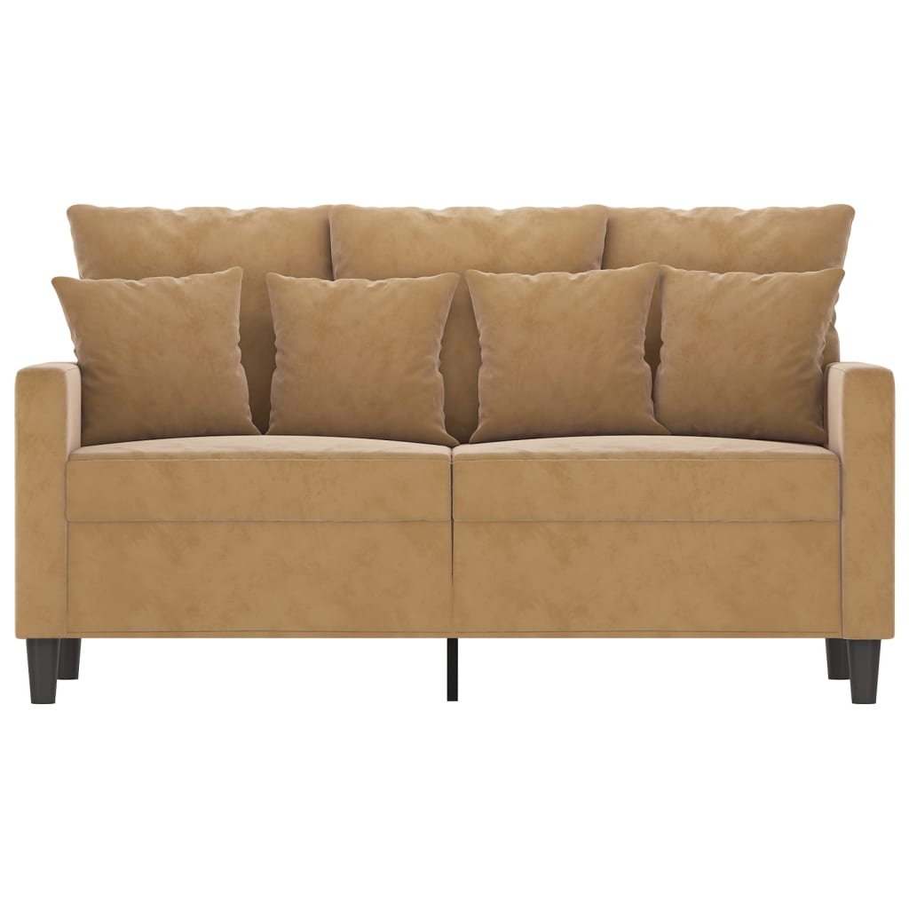 Tweezitsbank 120 cm fluweel bruin