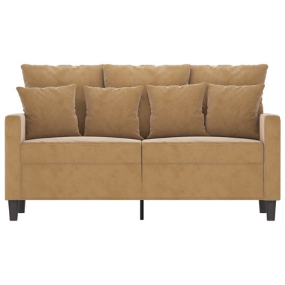 Tweezitsbank 120 cm fluweel bruin