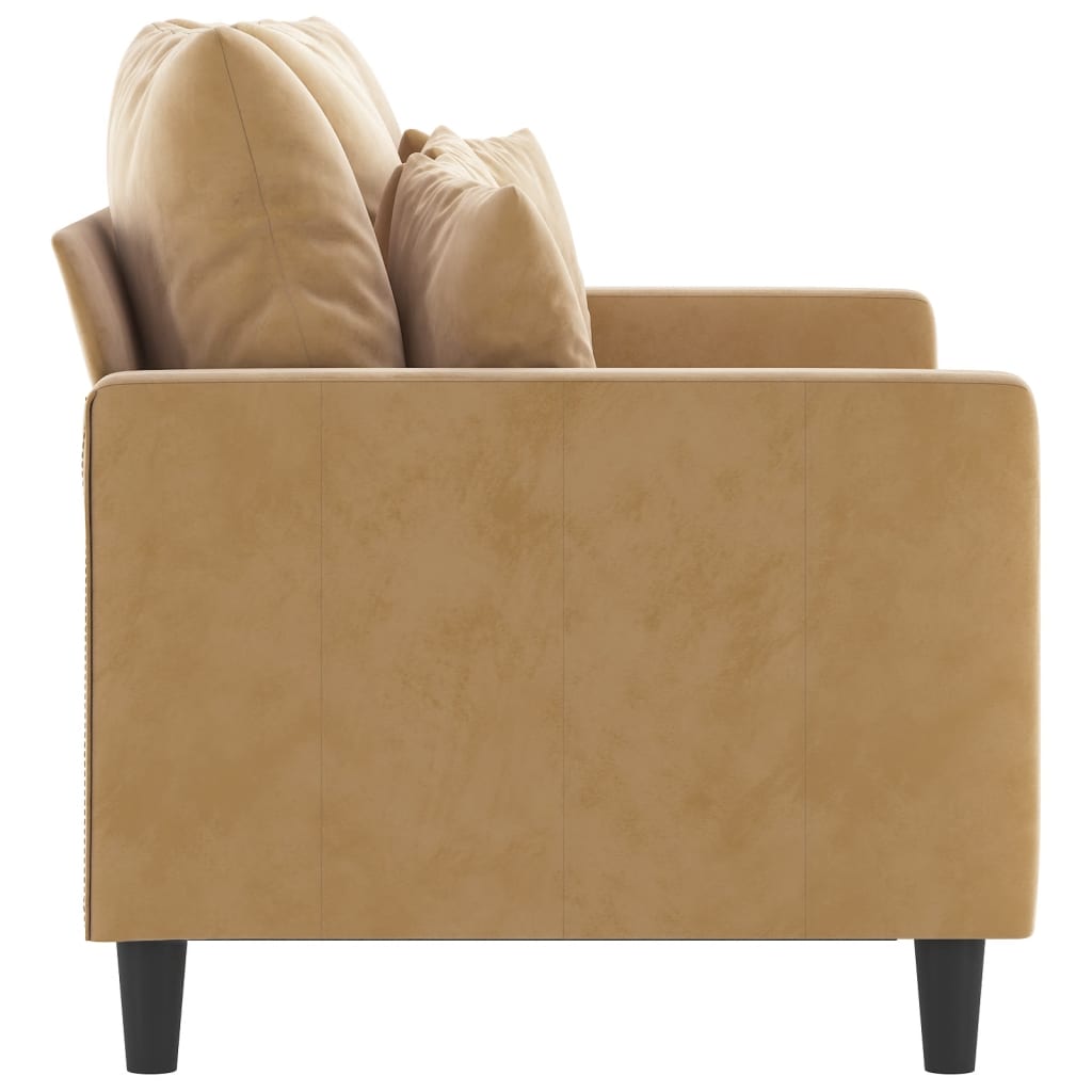 Tweezitsbank 120 cm fluweel bruin