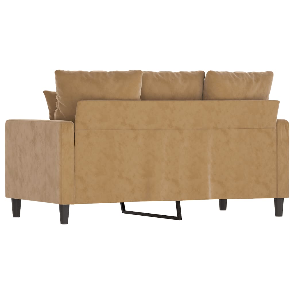 Tweezitsbank 120 cm fluweel bruin