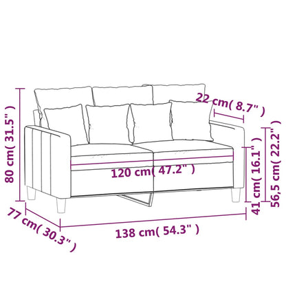 Tweezitsbank 120 cm fluweel bruin