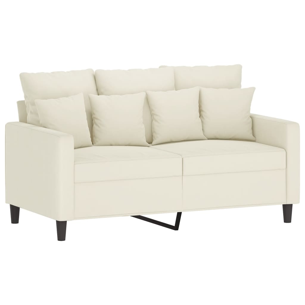 Tweezitsbank 120 cm fluweel crèmekleurig