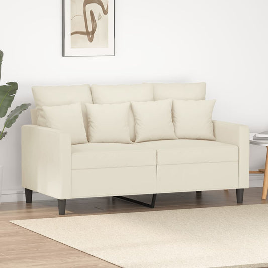 Tweezitsbank 120 cm fluweel crèmekleurig