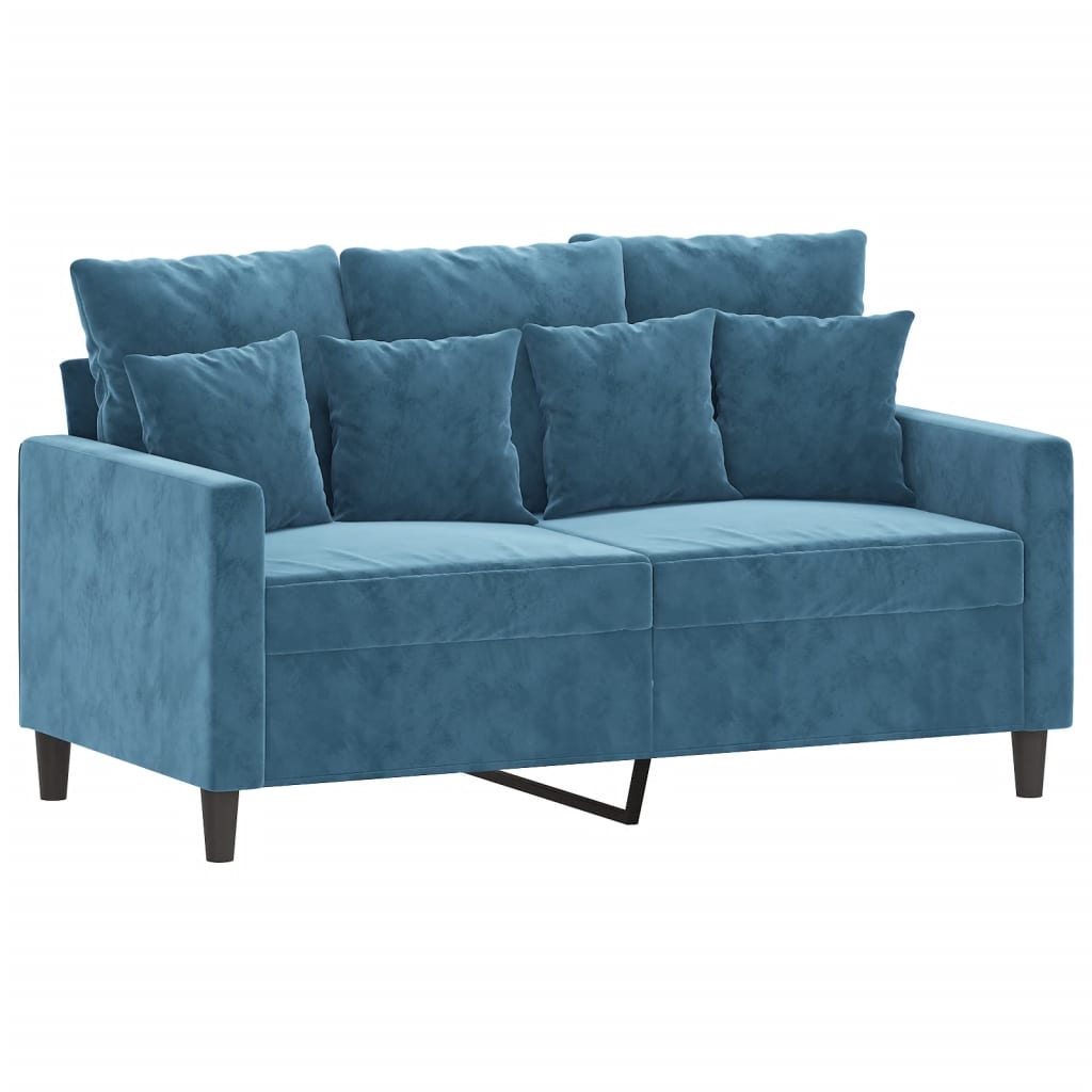 Tweezitsbank 120 cm fluweel blauw